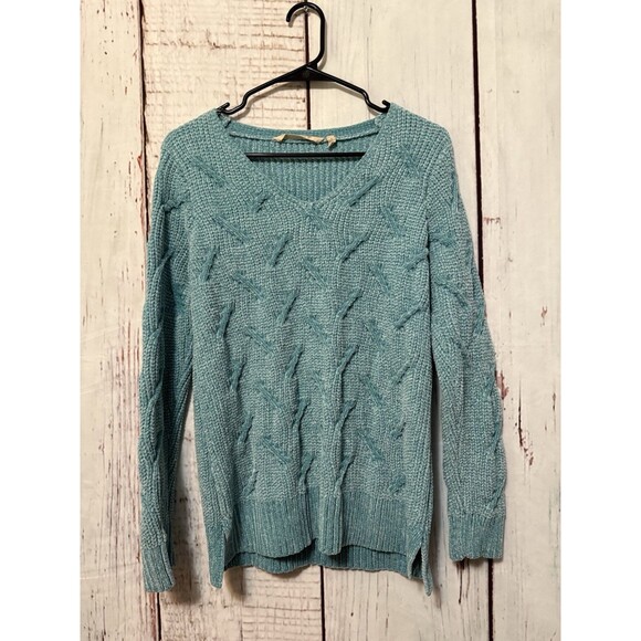 Soft Surroundings Trina Chenille Soft Sweater Tunic Top Cozy Knit Blue Sze Small - Picture 1 of 9